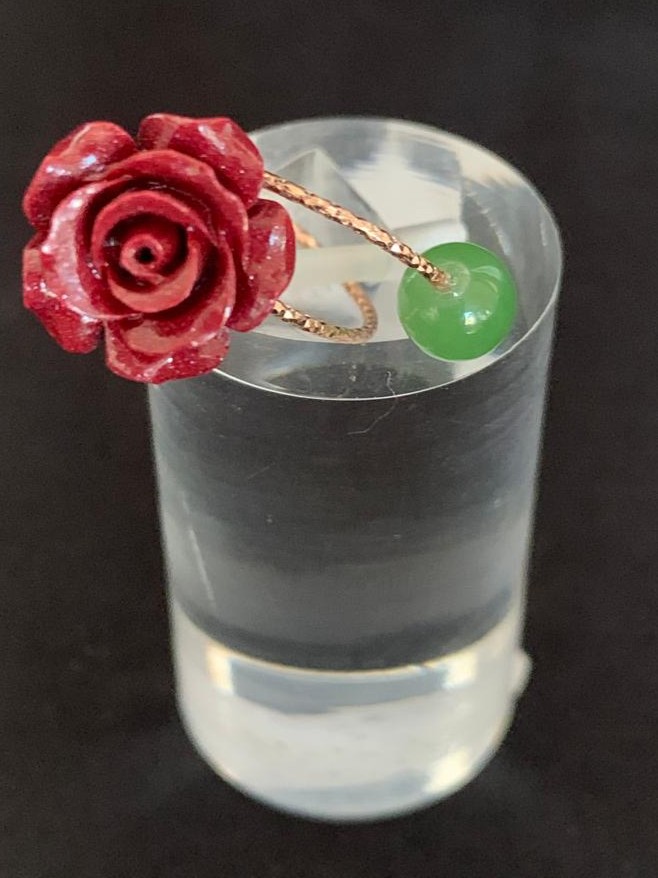 Vermillion and Jade Ring